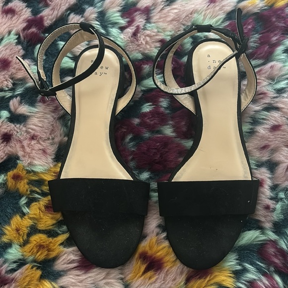 Target A New Day Black Suede Sandals - Picture 1 of 9